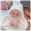 Primera, Segunda y Tercera Generación Labubu 17cm Labubu Sentado Fiesta Ropa de Bebé Imitación de Visón Suéter de Color Sólido Bufanda Sombrero