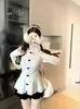 Suéter de punto de manga larga con cuello redondo y lazo en color albaricoque para mujer en invierno, suéter que estiliza la cintura, estilo suave, top básico ajustado