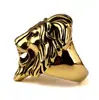 Anillo Retro Cabeza de León Europeo y Americano para Hombre con Apertura Corona de Cruz Rey León Simba Anillo Explosiones Transfronterizas