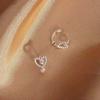 Pendientes Nalan S925 de plata esterlina con forma de corazón, estilo coreano, estilo dulce, joyería de nicho M05303