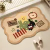 Alfombra de baño de tierra de diatomeas de dibujos animados, alfombra antideslizante para la entrada del baño, alfombra gruesa para el pie del lavabo del hogar