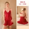 Camisón de encaje estilo francés con cuello en V para mujer, con malla transparente, falda acampanada y diseño sexy y corto, disponible en varios colores, perfecto para ropa de estar en casa. 540