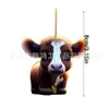 Decorações de Natal Transfronteiriças Decorações de Árvore Vaca Desenho Animado em Acrílico Pingentes em Acrílico Pingentes para Interior de Carro