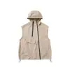 Chaleco con Cremallera Funcional para Hombre Jie Zhan Nueva Colección Primavera/Verano 2026 Estilo Callejero Trendy Europeo y Americano Chaqueta con Capucha