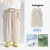 Pudding Haru Ropa Infantil Pantalones 2026 Verano Nuevo Encaje Fruncido Tencel Pantalones Largos Pantalones Casuales de Pierna Ancha para Niñas