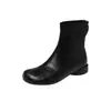 Botas lindas y adorables de punta redonda, llámalo suaves y cómodas, elásticas, adelgazantes, cremallera trasera de otoño 2024, para envolver la pierna, botines versátiles
