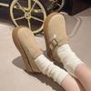 Sapatos Birkenstock Versáteis Retrô Casuais Aumentadores de Altura para Mulheres Moda Verão e Outono 2025 Sapatilhas de Solado Grosso Sapatos de Uma Perna