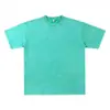 Camiseta Lavada com Efeito Desgastado Europeia e Americana Primavera e Verão Marca Tendência Manga Curta Algodão Puro Batik Retrô Flocos de Neve Fritos Top Solto