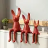 Figura Creativa de Conejo de Orejas Largas para Aliviar el Estrés con Acabado de Alta Gama, Decoración de Lujo Ligero para Sala de Estar, Mueble de TV, Aparador de Vinos, Recibidor y Decoración del Hogar