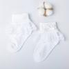 Meias de algodão para meninas cor sólida renda bordada renda meias infantis laço Pérola meias curtas de algodão meias de dança para bebê