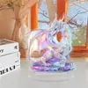 Série de animais transfronteiriços ornamento de mesa 2D pavão branco e azul com cauda aberta para casa, sala de estar, decoração de escritório, item de presente