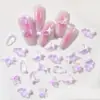 Hielo luminoso a través de cuatro adornos de manicura de nebulosa mans cielo estrellado morado brillante nubes estrellas usar material DIY