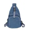 Bolso de Pecho de Mezclilla Sencillo para Mujer 2026 Nuevo Estilo Bolso de Dos Vías Versátil Casual Pequeña Mochila de Lona Ligera Bolso Cruzado