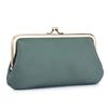 Nuevo bolso de mano con clip europeo y americano, de cuero para mujer, sencillo, largo, tipo cartera, con boca, dorado, bolso de almacenamiento de gran capacidad