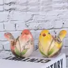 Figuras de pássaros artificiais para jardim externo, decorações para varanda e pátio, decoração de chapim-real de cauda longa, artesanato em resina