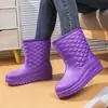Botas de nieve de invierno para mujer, con aislamiento anticongelante, impermeables y forradas de felpa, con acolchado grueso de espuma para mayor calidez, y diseño de caña alta de EVA para el trabajo