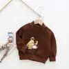 Inverno Infantil Novidades Gola Meia-Alta Moletom Forrado com Lã Estilo Coreano Estampado Roupa Externa Bebê Top Atacado