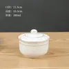 Panela de Cerâmica para Ensopado com Tampa para Uso Doméstico, Adequada para Cozinhar em Banho-Maria Ninho de Pássaro e Ovos, Pequena Panela de Ensopado Estilo Shaxian