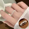 Anillo Geométrico Sencillo para Mujer Versátil Apilable Elegante Celebridad de Internet Personalidad Moda Abierto Ajustable Anillo de Dedo Estilo INS Anillo para el Dedo Índice Moderno