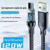 Cabo de dados super rápido de 120w TIPO C totalmente compatível display digital suporte tela LED display digital de potência em tempo real