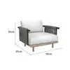 Sofá Nórdico de Exterior Sofá Impermeable de Ratán para Exteriores Silla Combinación de Mesa de Café para Patio Terraza Balcón Exterior