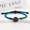 Pulseira de Aço Inoxidável Transfronteiriça em Branco Material para Impressão a Laser UV Colorida Ajustável 15mm Redonda Multicolorida Pulseira de Corda Milanesa