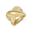 Anillo Elegante de Moda Europeo y Americano Brillante de Alta Gama Chapado en Acero de Titanio Oro de 18K Joyería de Mano Elegante Estilo Callejero para Mujer Revista