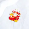 Año del Conejo Nuevos Accesorios Metálicos DIY para Joyería Aleación Goteo de Aceite Ping An Alegría Llavero Colgante de Conejo Lindo