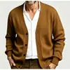 2026 Otoño Invierno Nuevo Cárdigan de Punto Casual de Negocios para Hombre Suéter Abrigo Holgado de Manga Larga de un Solo Botón