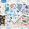 56 Piezas de Pegatinas de Sellos Retro de Vida Marina en Estilo Acuarela Fresca para Maletas, Decoración DIY de Diario y Venta al por Mayor