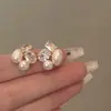Pendientes de Flor de Fuegos Artificiales de Perla de Resina de Zircón Aguja de Plata Pequeños Frescos Dulces Suaves Pendientes de Diseño de Nicho