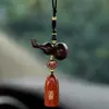 Colgante de Calabaza de Sándalo para Coche Placa de Paz Auspiciosa Adorno para Espejo Retrovisor de Coche Adorno Colgante Interior de Alta Gama
