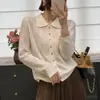 Cárdigan Retro de Punto Hueco Ropa Exterior Elegante para Principios de Otoño Top para el Trabajo Cuello Redondo Nuevo Hilo Suave y Esponjoso Suéter Holgado