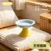 Cuenco Cerámico para Mascotas con Forma de Concha de Macarrón, Cuenco para Gatos para Prevenir Acné Felino, Protección del Cuello, Cuenco Inclinado para Comida, Cuenco para Agua, Cuenco para Perros de Alta Estética