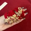 2026 Ano do Cavalo no Zodíaco Chinês, Elásticos de Cabelo Vermelhos para Meninas, Cordão Vermelho Chinês para Cabelo, Acessórios Elásticos para Cabelo, Adereços de Cabeça, Argola de Cabelo, Celebração de Ano Novo