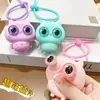 Búho Explosivo Llavero Squishy para Alivio del Estrés Colgante Curativo para Mochila Juguete de Máquina de Garra Regalo Pequeño Venta al por Mayor