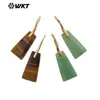 WT-E778 aretes de gancho para mujer de ojo de tigre y lapislázuli, trapezoidales, de longitud media, elegantes, de venta caliente, para la oficina