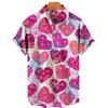 Fábrica Fonte Transfronteiriça Aliexpress Camisa Popular Masculina Estampa Digital 3D Padrão Abstrato Geométrico Camisa de Manga Curta