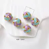 10mm esmalte chapado en oro cuenta de bola redonda charm para pulsera DIY accesorio de joyería hueco