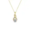 Lujo Ligero y Sensación de Alta Gama, Collar de Nudo Deslumbrante para Mujer, Diseño de Nicho, Colgante de Diamante en Forma de Pera, Electrochapado en Oro Real, Exquisita Cadena para Clavícula