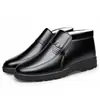 Zapatos Cálidos de Algodón de Invierno con Terciopelo y Engrosados, Zapatos Casuales para Hombre, Zapatos de Algodón y Cuero de Caña Alta, Zapatos para Papá de Mediana Edad y Adultos Mayores