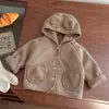 2026 Nueva Elegante Chaqueta con Capucha de Oso Unisex Estilo de Moda Otoño/Invierno Cálido Top Grueso Forrado de Polar Invierno