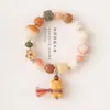 Pulsera Bodhi Duobao Estilo Mismo Camote Pequeño Sandalia Tallada Oso Diamante Accesorios Joyería Pulsera Original Hombres y Mujeres