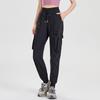 Pantalones Deportivos Delgados de Secado Rápido con Bolsillo Pantalones de Yoga para Mujer Plisados Adelgazantes con Cordón Ajustable Fitness Sueltos para Correr Casual