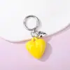 Colgante llavero grande de corazón regordete estilo macarrón, corazón 3D de resina, regalo coqueto, decoración para bolso pequeño