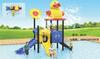 Tobogã parque infantil vila aquática externa piscina spray de água plástico fibra de vidro reforçada plástico tobogã aquático não motorizado