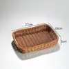 Cesta Tecida, Cesta para Batatas Fritas, Mini Cesta de Armazenamento, Cesta Pequena de Bambu Imitação, Cesta Pequena de Rattan para Petiscos e Frutas de Mesa Shengbangrong