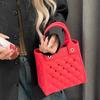 Bolso Tote Nicho Estilo Coreano 2024 Principios de Otoño Nuevo Bolso de Mujer Dopamina Personalizado Bolso Pequeño Bolso de Mano Rómbico Calado