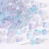 Cuentas de Cristal de 7mm Cubo Iridiscente Degradado Cuentas Pequeñas Cuentas Sueltas Hechas a Mano DIY Pulsera de Cuentas Accesorios de Joyería Materiales Venta al por Mayor