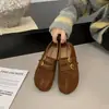 Mocasines retro estilo nuevo 2026, zapatos planos slip-on completamente cerrados, zapatos de boca profunda, estilo imitación Birkenstock, zapatos casuales para mujer para otoño